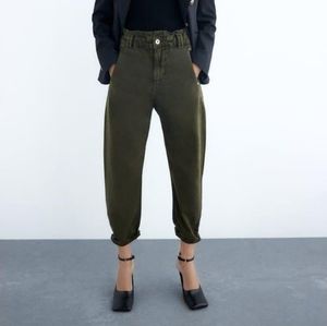 Zara Baggy Paperbag High Waisted Jeans